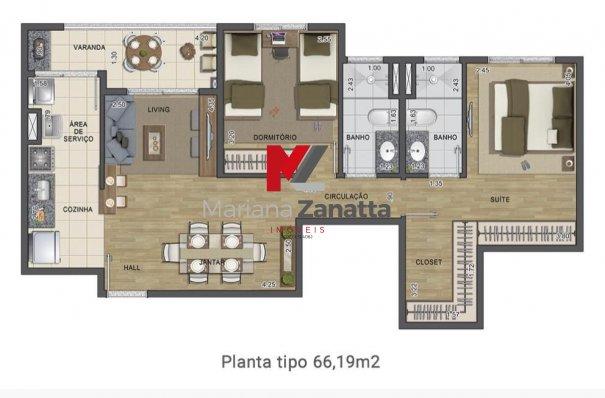 Apartamento em Lançamentos no bairro Jardim São Francisco - Santa Bárbara d'Oest... - Foto 10