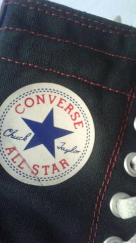 All Star cano alto preto e vermelho usado 36