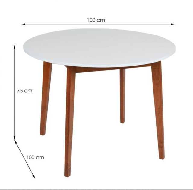 Mesa de Jantar Redonda Tóquio Branca e Mel - Foto 3