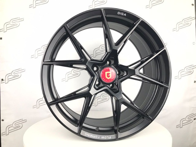 Rodas Gisa Flow Form Glória Preto Semi-Brilho 5x112 - 20x9 e 20x11 aro 20 duas talas