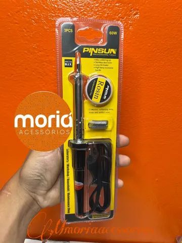 Ferro De Solda Profissional 60w e 40w Estanho E Pasta De Solda - Foto 3