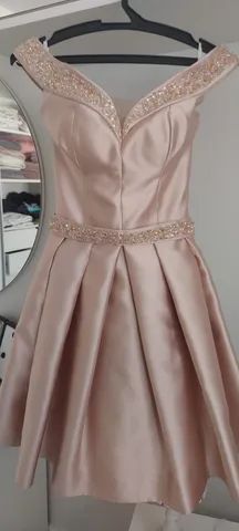 Vestido de festa PP/36 nude bordado recepção 15 anos - Foto 2