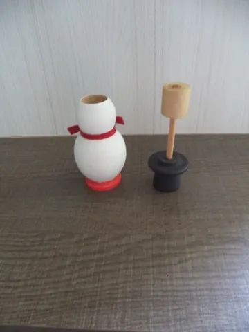 Paliteiro De Madeira Homem Da Neve - Foto 4