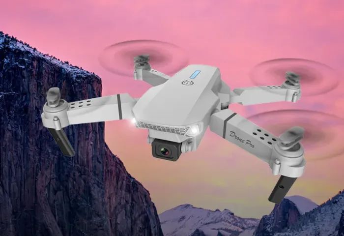 Drone E88 Pro com duas Câmeras Wifi 4k Cinza - Foto 5