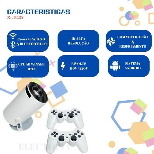 Projetor de imagens X10 plus com jogos - Foto 3
