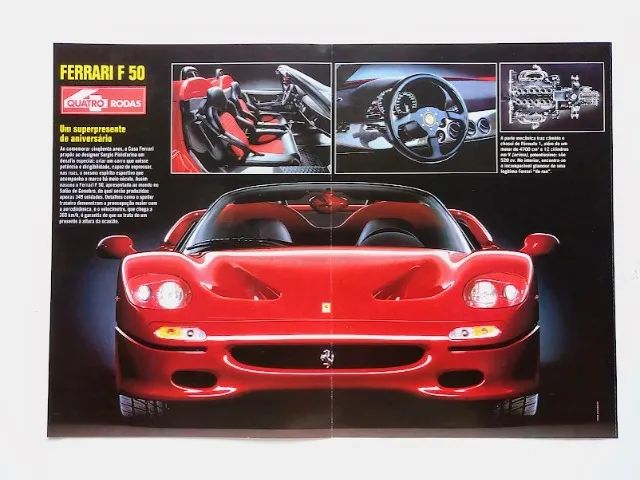 Lote de 3 pôsteres de Ferrari - F50, 348 TS, 512 Testarossa