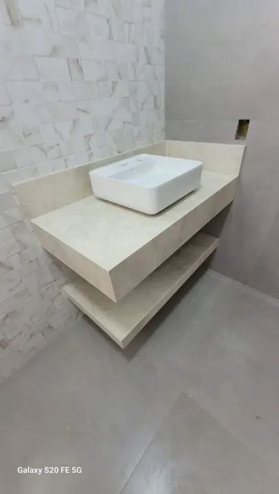 Bancada de porcelanato para banheiro