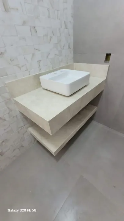 Bancada de porcelanato para banheiro