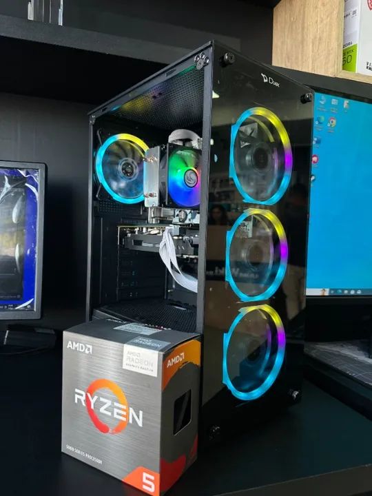 Pc Gamer  Ryzen 5 1500X + Placa de vídeo Rx 580 8gb ddr + 16 ram + ssd 480