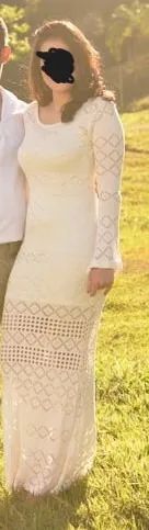 Vestido rendado algodão cor creme - lindíssimo! - Foto 4