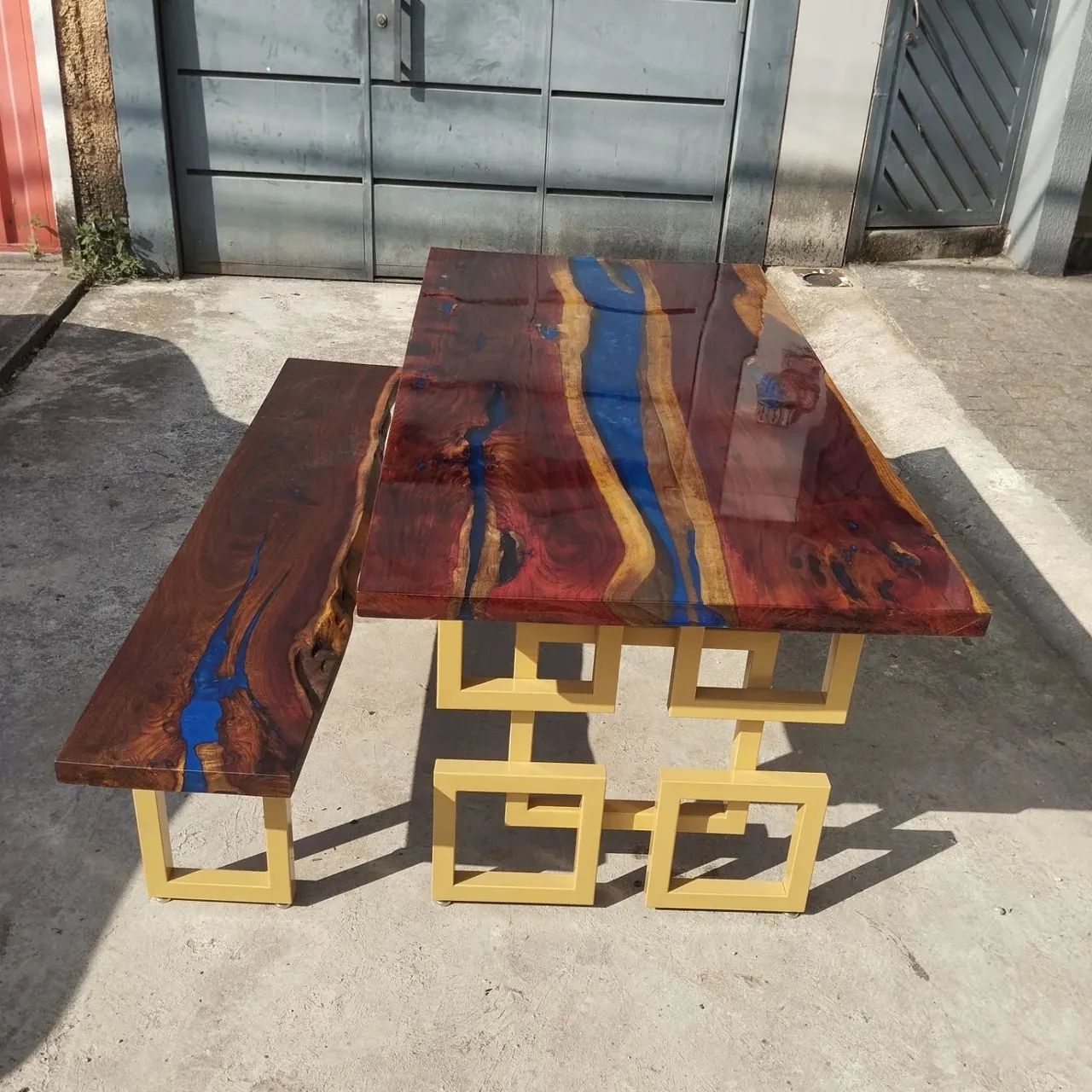 Mesa Rústica resinada 8 lugares Rivertable - Foto 5