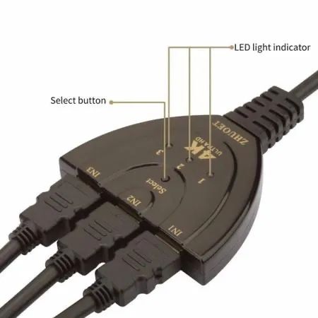 Cabo Hub Swit HDMI 3 Portas em 1 4K