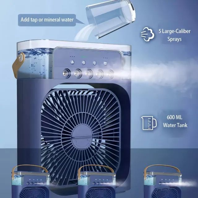 Mini Ventilador Silencioso Portatil Umidificador De Ar climatizador Com Led  - Foto 2