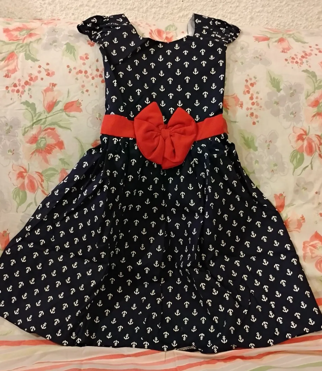 Vestido Infantil com Âncoras.
