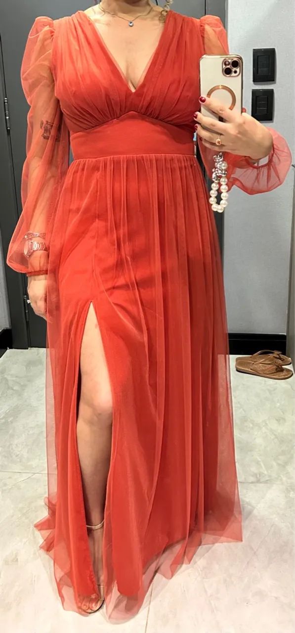 Vestido de festa. Cor: coral - Foto 3
