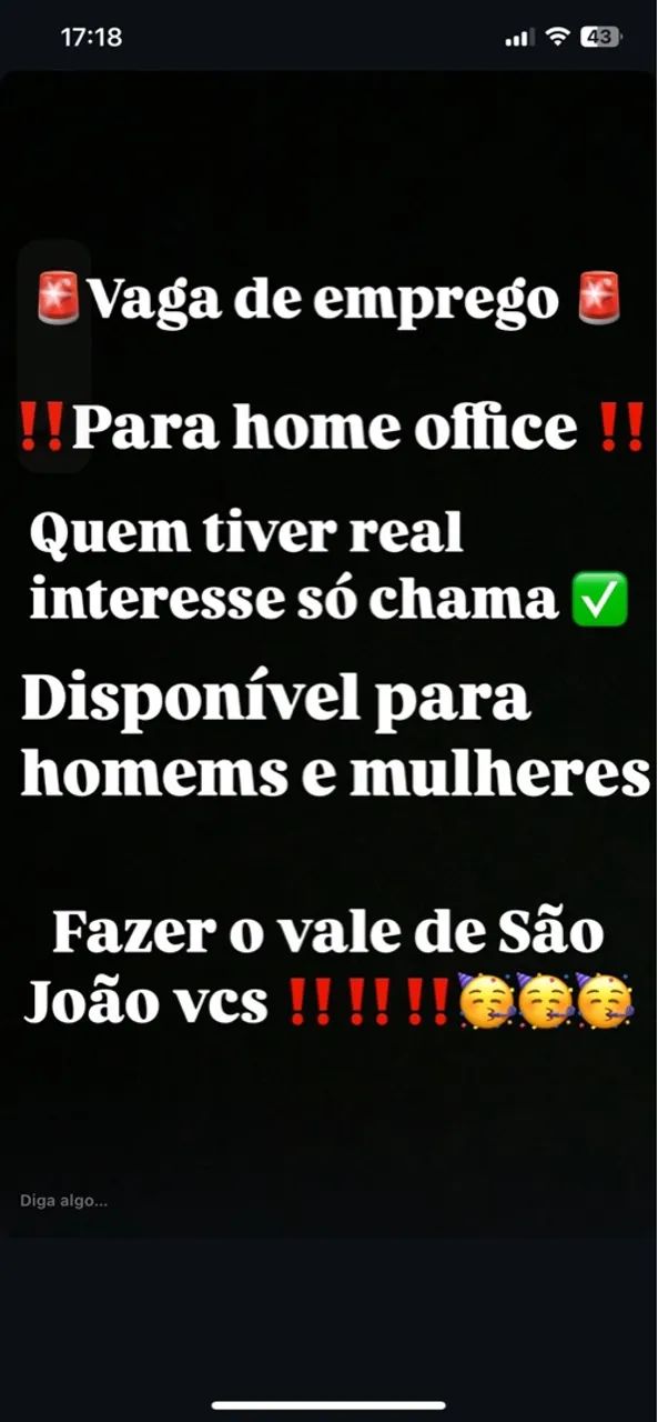 Vaga de emprego em casa