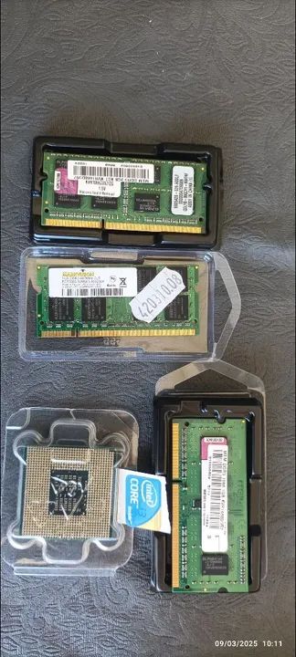 Processador Intel Core i3com adesivo original i3 Intel mais 3 memórias