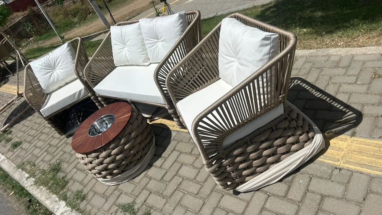 Conjunto Grécia em tricô náutica emborrachado 