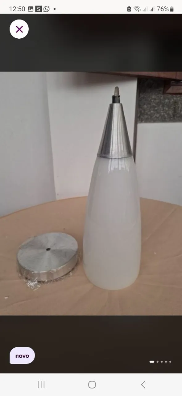Pendente de Vidro leitoso
