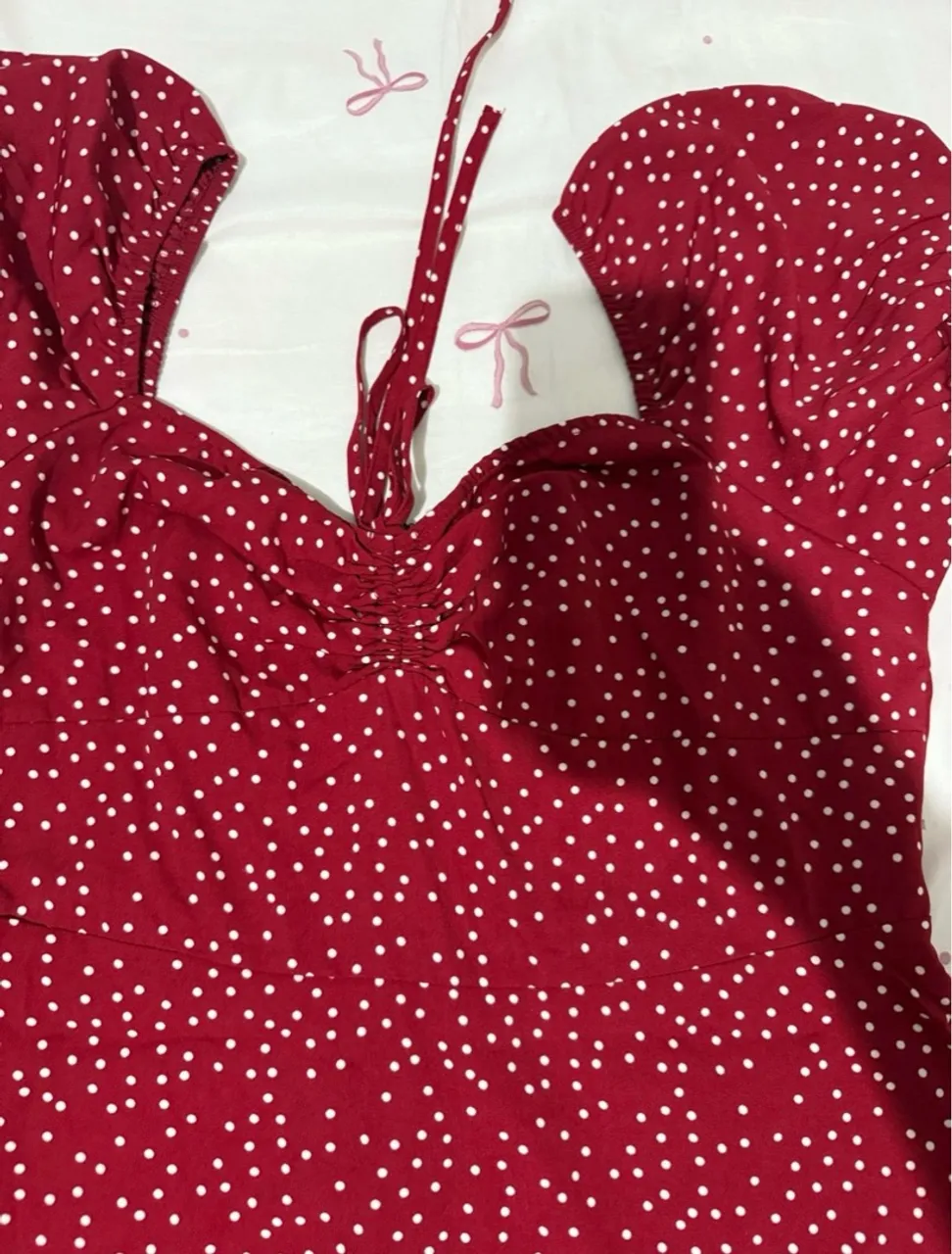 Vestido Vermelho Poá