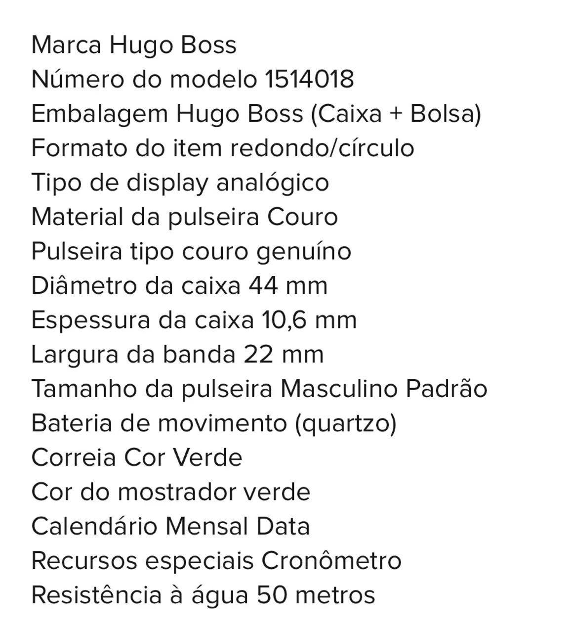 Relógio Hugo Boss 1514018 Masculino Couro Verde Original - Foto 5