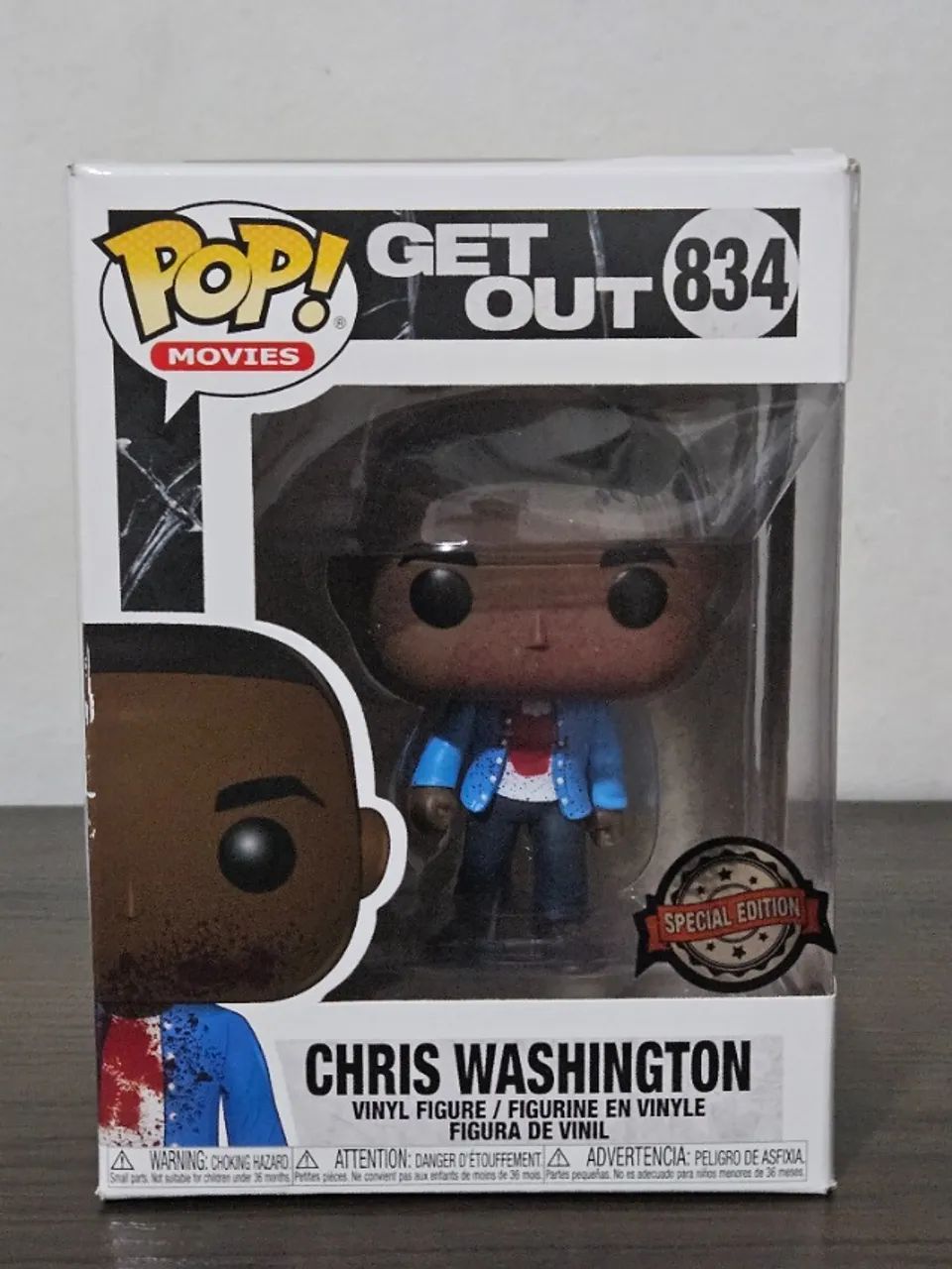 Funko Pop Chris Washington 834 Caixa com Detalhes - Corra! - Get Out
