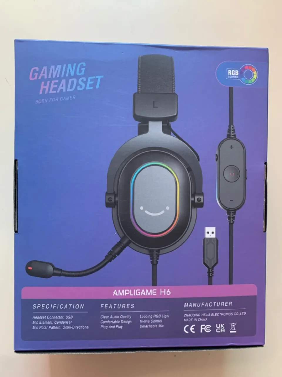 Headset Gamer Ampligame H6 com RGB