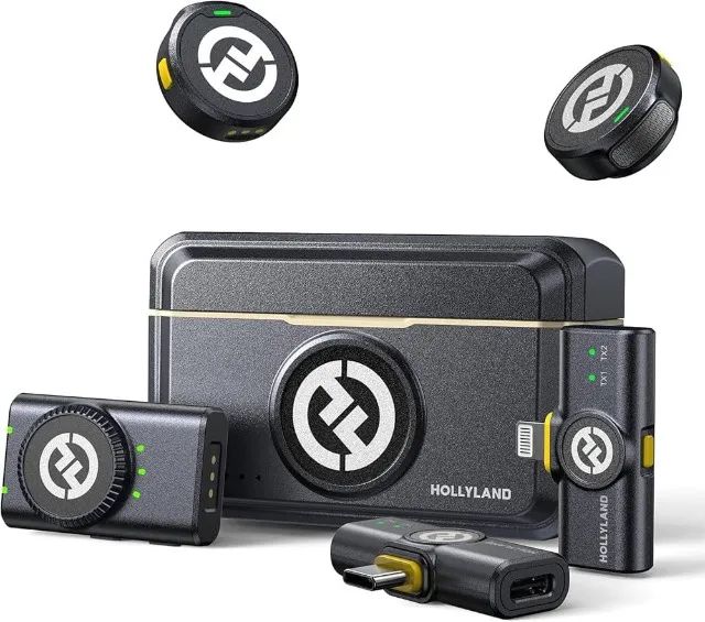 Microfone Hollyland Lark M2 Duo Sem Fio Usb-c / Lightning Cor Preto