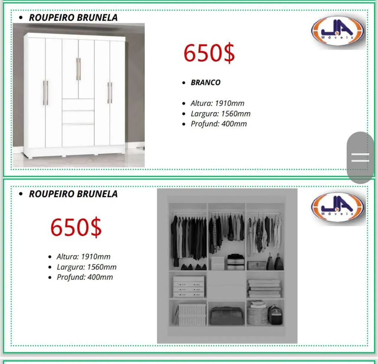 Roupeiro brunela 