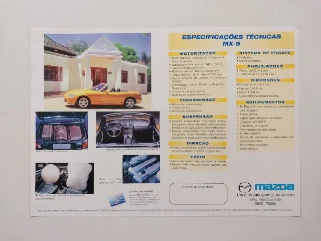 Mazda MX3 ou MX5 Miata - Catálogo, folder (valor unitário) - Foto 4