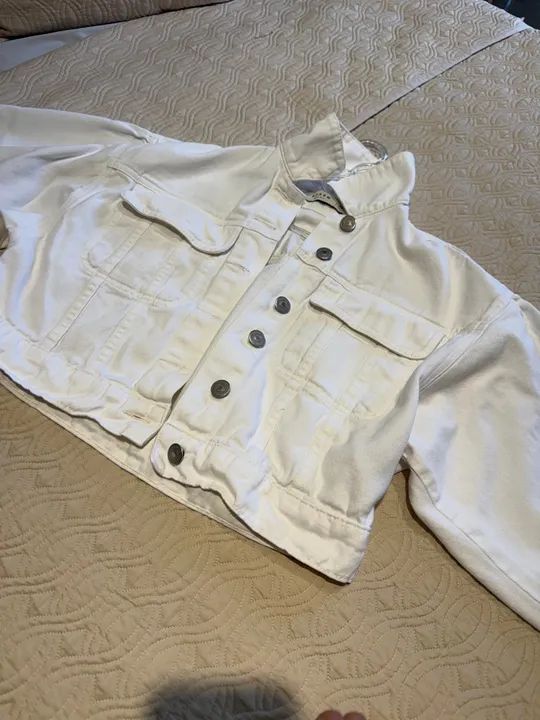 Jaqueta Jeans Branca Feminina