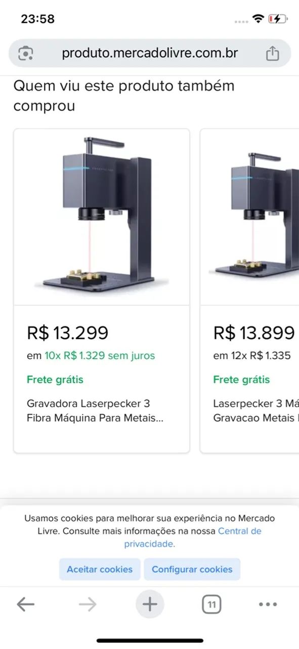 Máquina laser pouco tempo de uso 