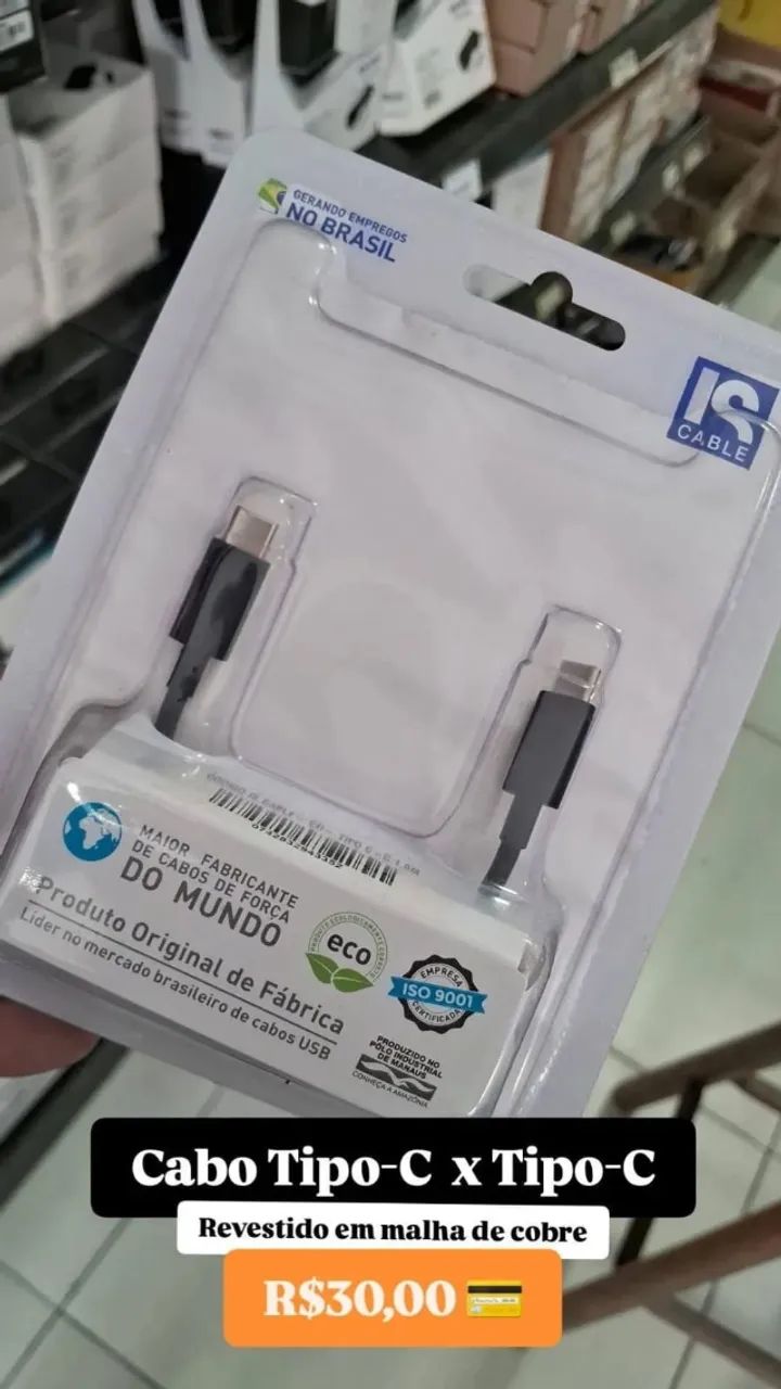 Cabo de Dados Tipo C e USB 2.0 Fast Charge | 1,2 metros
