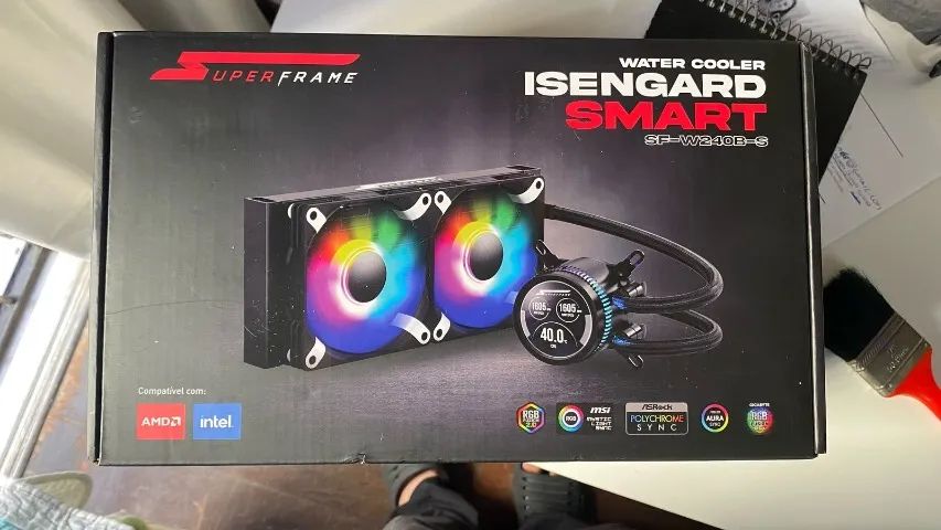 Water Cooler SuperFrame ISENGARD SMART, ARGB, 240mm - Com defeito na boma e nas ventoinhas