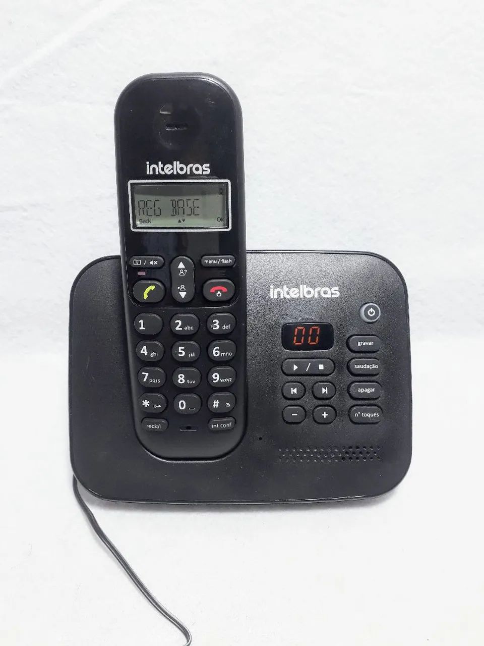 Telefone sem fio Intelbras com secretaria eletrônica 