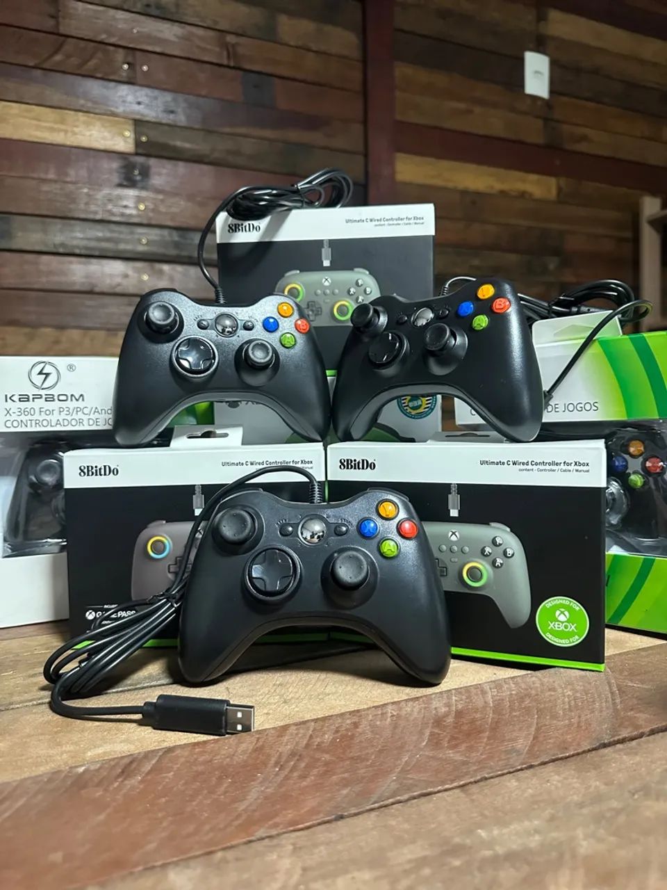 Controle Xbox 360 PC com fio TV ENTREGAMOS COM GARANTIA  