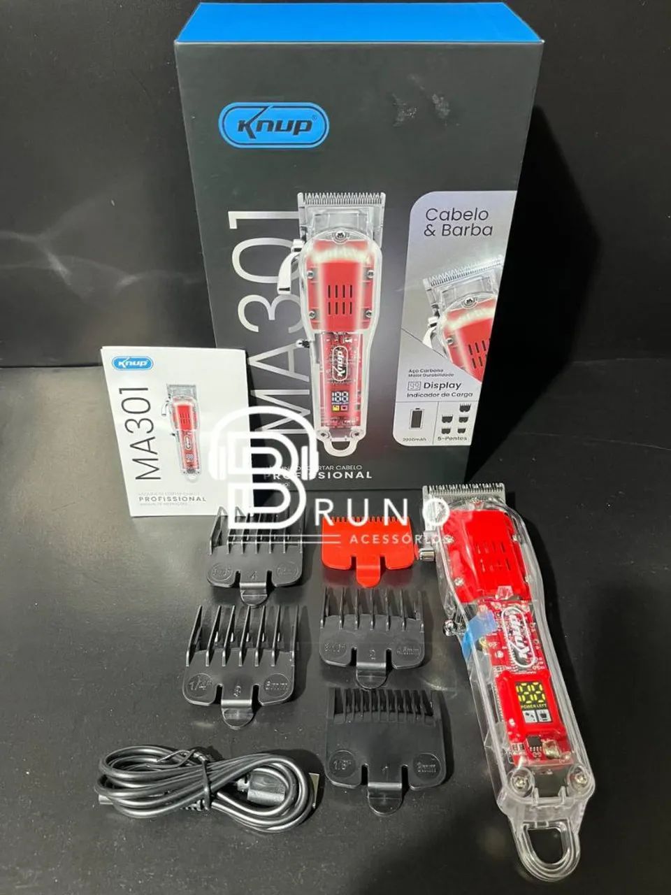 Máquina de Cortar Cabelo Knup MA301 Profissional - Nova