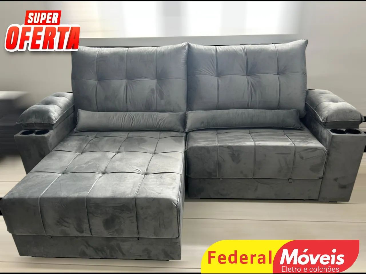 Sofá 2,10m Retrátil e Reclinável Novo - Promoção!