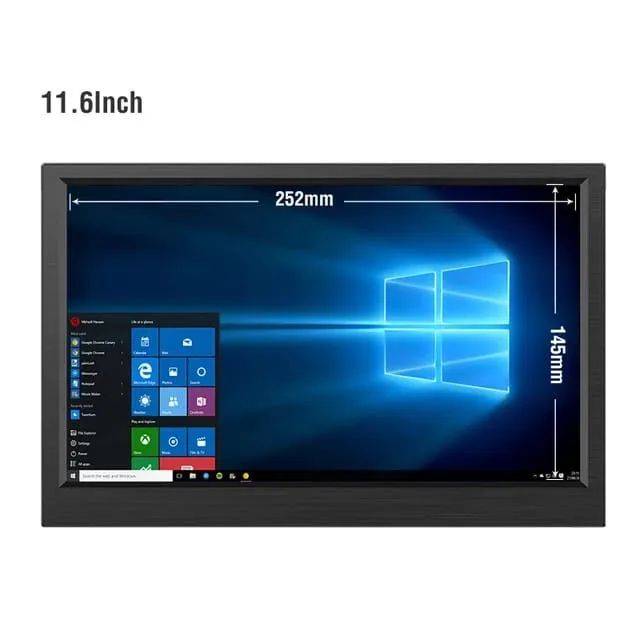 Monitor portátil HDMI, USB, tipo C, 11,6"