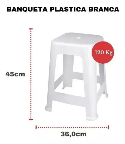 Banqueta Plástica MOR 120kg - Foto 3