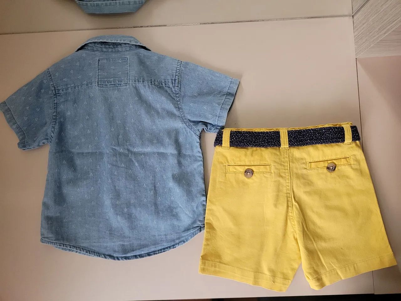 Conjunto Infantil Jeans e Bermuda Amarela Milon - Foto 3
