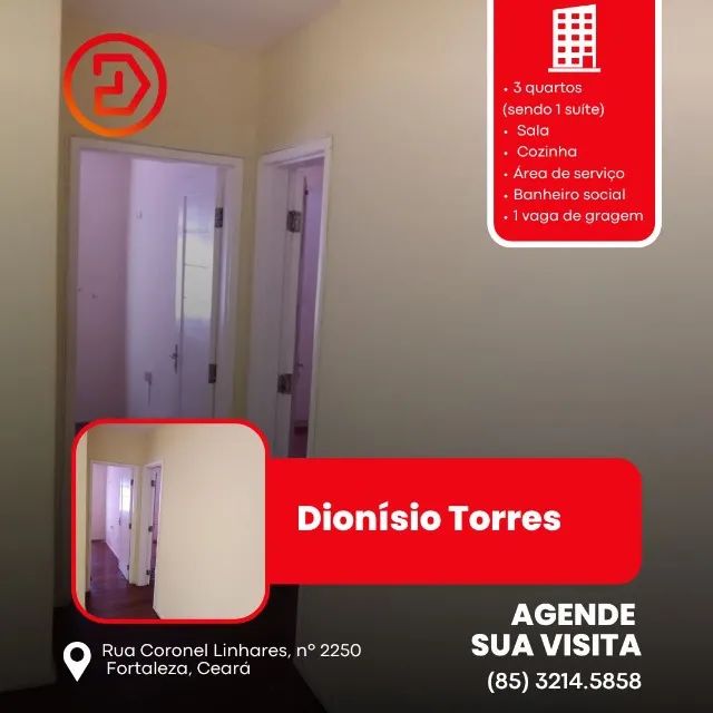 Apartamento para aluguel, 3 quartos (sendo 1 suíte), 1 vaga, Dionísio Torres - Fortaleza/C - Foto 4