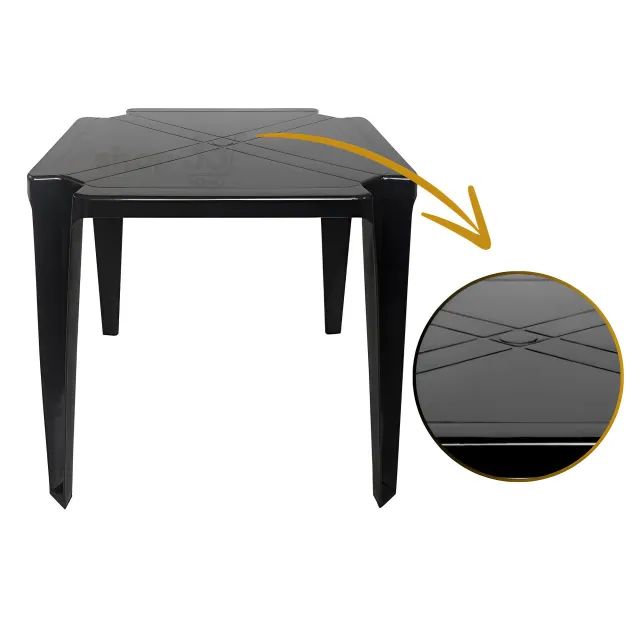 Mesa Plástica Quadrada Reforçada - FRETE GRÁTIS ACIMA DE R$100 - Foto 3