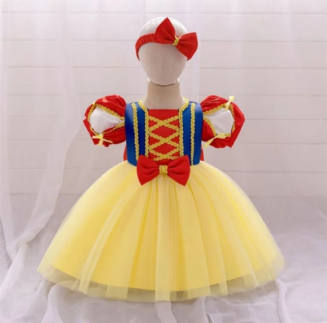 Vestido de Princesa Branca de Neve para Bebê - Foto 3