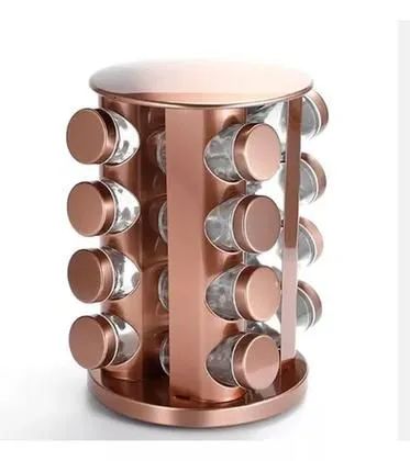Porta Temperos Giratório Rose Gold  16 condimentos - Elegância e Organização - Foto 3