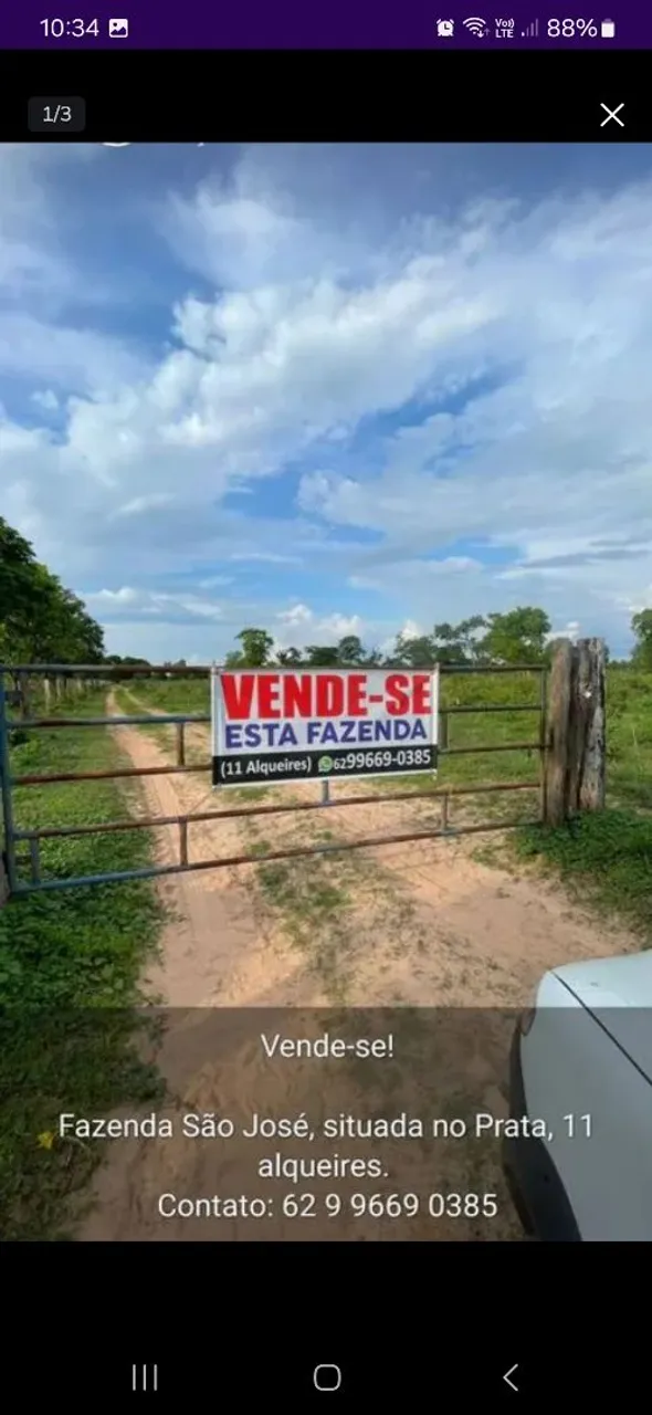 Vendo fazenda prata" de 11 alqueires