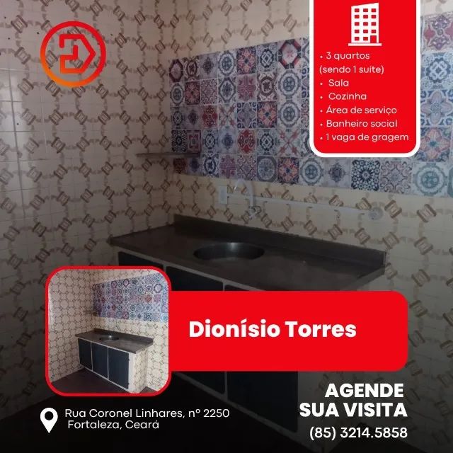 Apartamento para aluguel, 3 quartos (sendo 1 suíte), 1 vaga, Dionísio Torres - Fortaleza/C - Foto 7