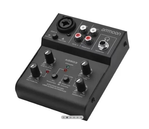 Mesa e Interface de Mixagem Ammoon Ags03 com 3 Canal