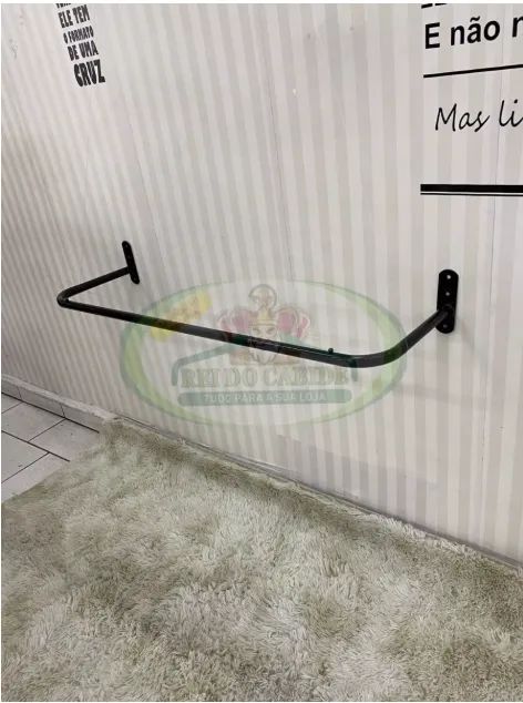 Arara De Parede Para Roupa Loja Casa Reta 1,20m Kit Com 4 Pç - Foto 2