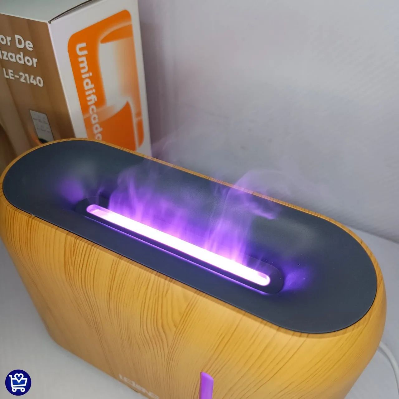 Umidificador de Ar Aromatizador LED Madeira 200ml